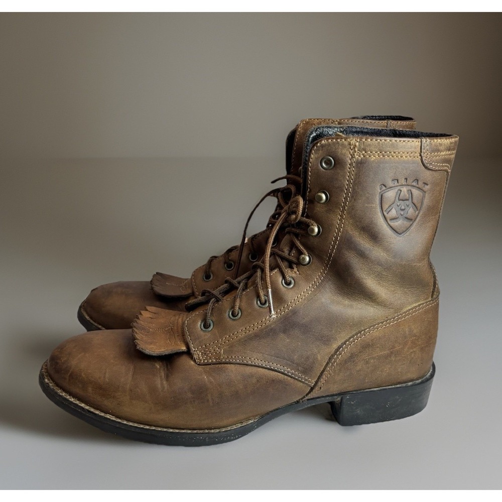 Ariat Heritage‎ Lacer Boots 7.5 Distressed Brown Leather Kiltie Equestrian Barn